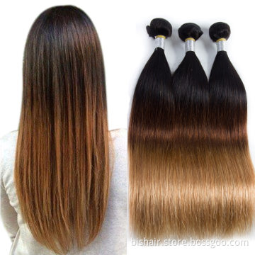 Wholesale Top Quality 8A 9A 10A Straight Bundles Hair Brazilian Ombre Brown Remy Human Hair Weave 1B/4/27 Ombre Hair Bundles